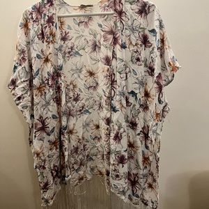 Fringe flower cardigan